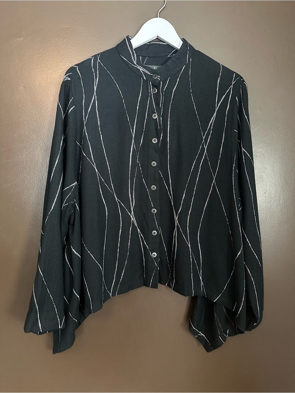 KEDEM SASSON Merino Wool Lagenlook Wearable Art Asymmetrical Blouse Medium